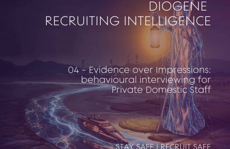 DIOGENE Recruiting Intelligence - Evidence over Impressions - behavioural interviewing for Private Domestic Staff - Xerendipity Qualified Household Staff Recruiting Service