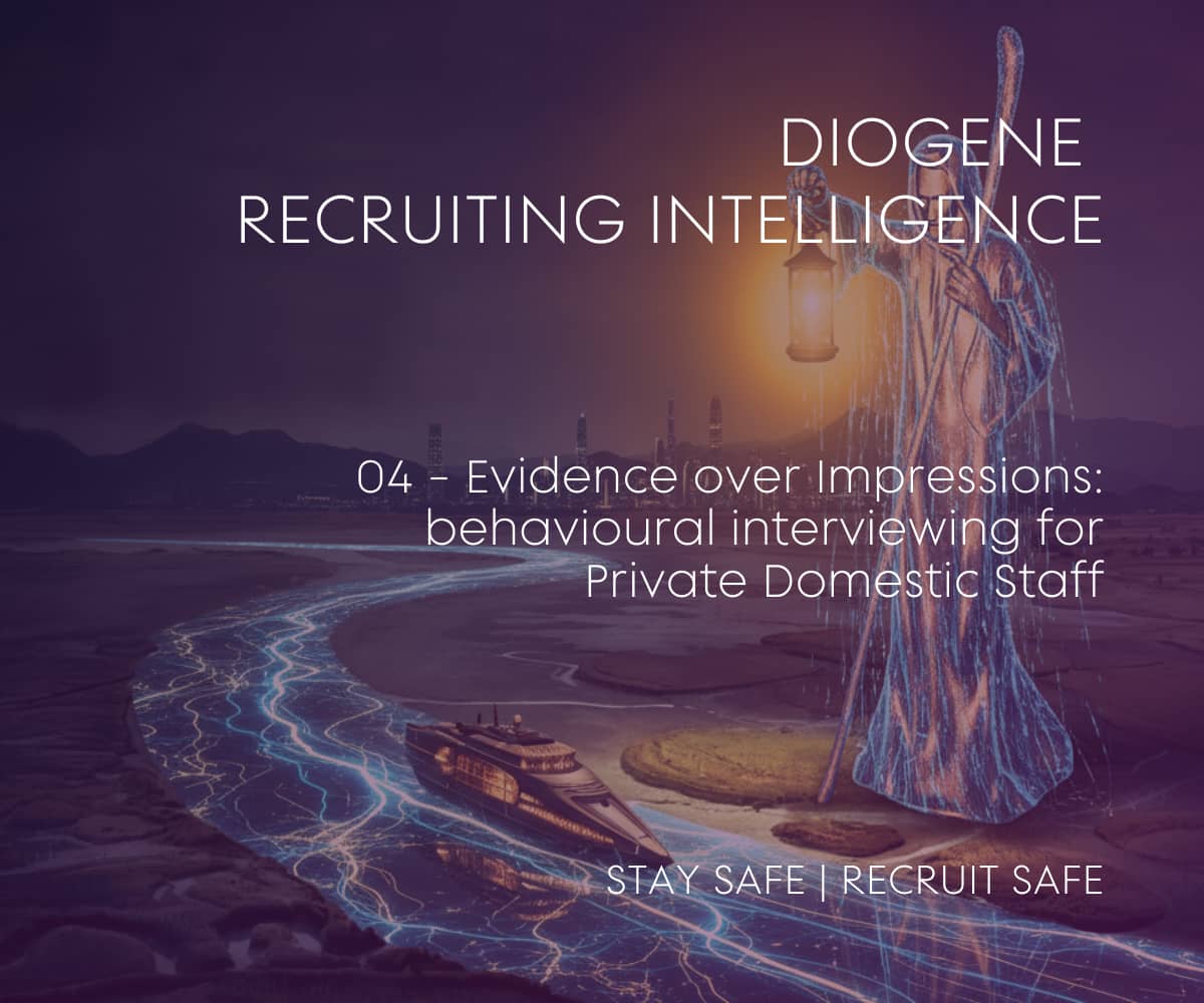 DIOGENE Recruiting Intelligence - Evidence over Impressions - behavioural interviewing for Private Domestic Staff - Xerendipity Qualified Household Staff Recruiting Service